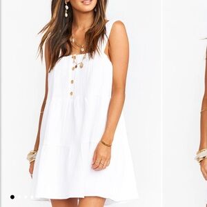 Show Me Your MuMu‎ Marissa White Mini Dress Thick Straps. Women’s XL